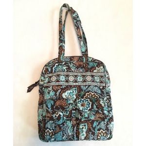 Vera Bradley Java Blue Tall Tote Shoulder Bag Purse for Travel or Everyday